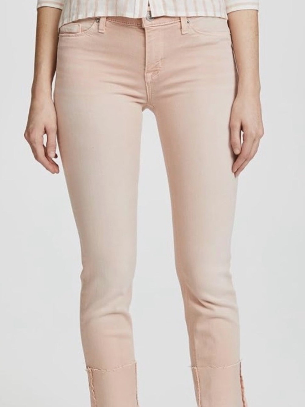 Hudson Jeans| Tally Blush Pink Denim Mid-Rise Slim Stretch Ankle Jeans Sz 28